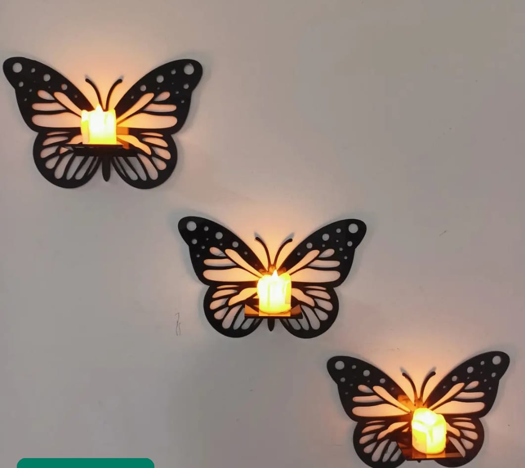 Butterfly Wall Shelves with LED Candles