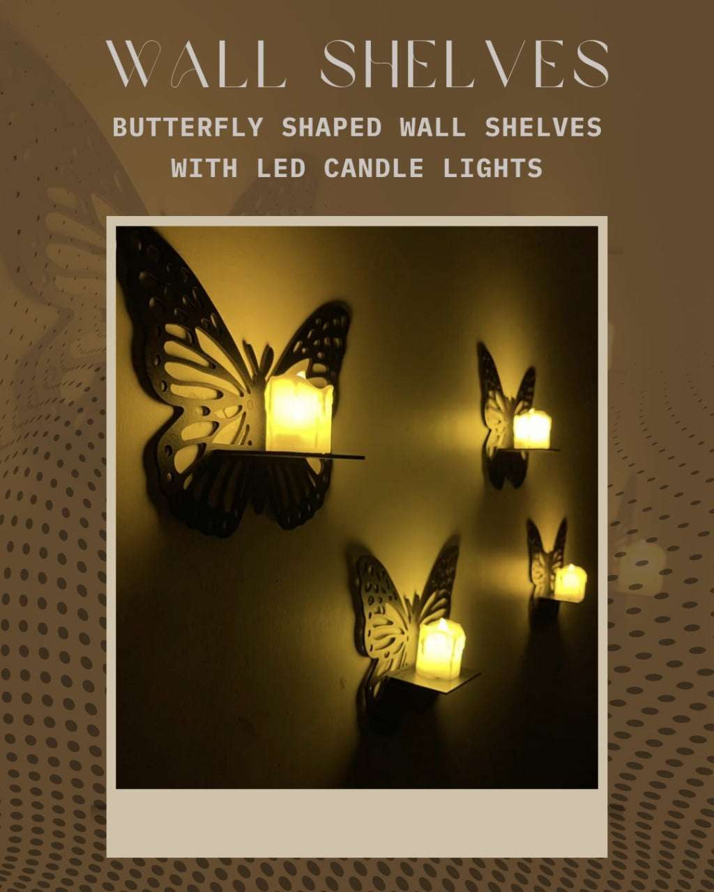 Butterfly Wall Shelves with LED Candles