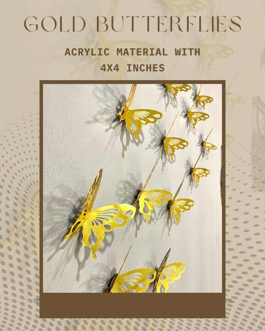 Gold Acrylic Butterflies